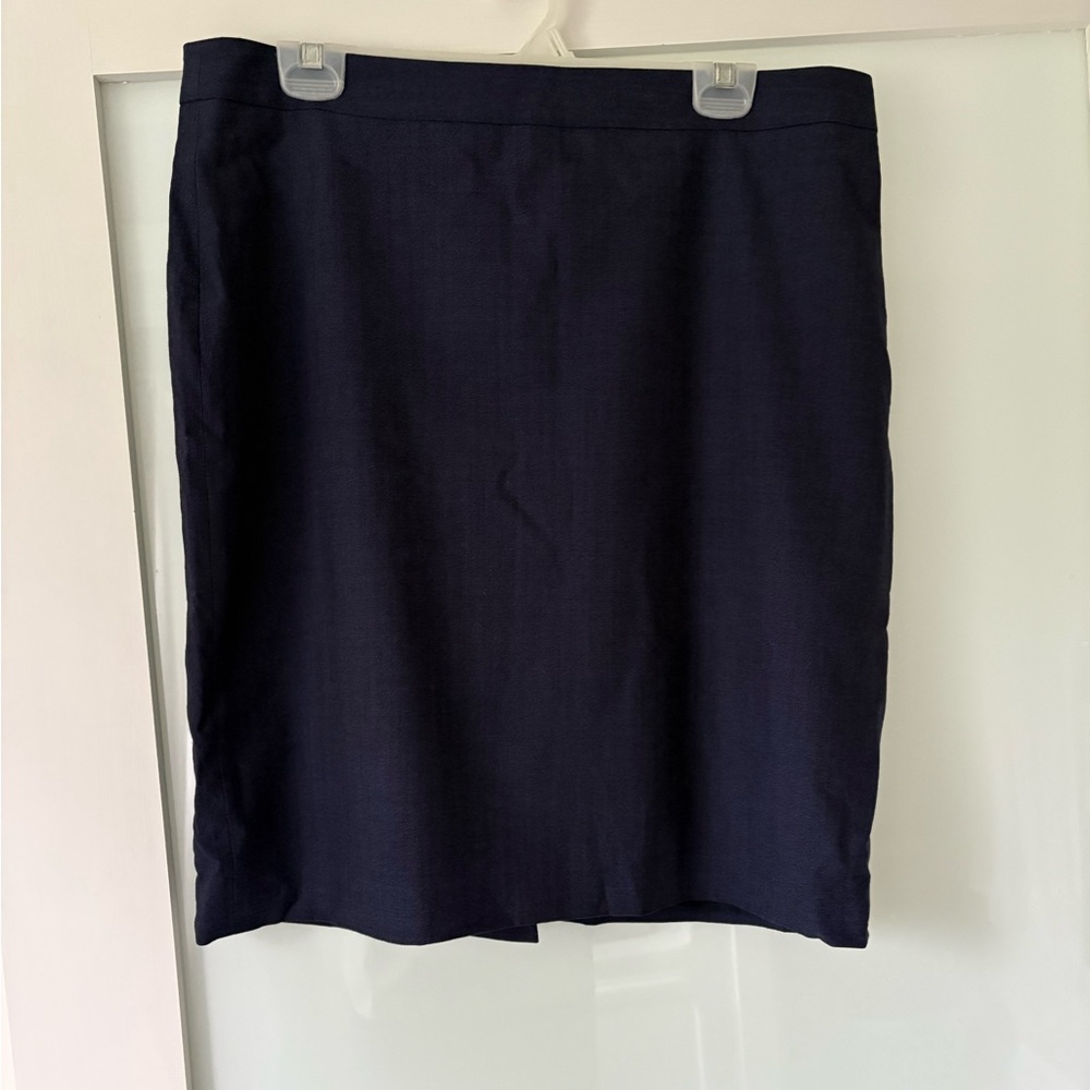 Slate Blue Knee-length Pencil Skirt for Work